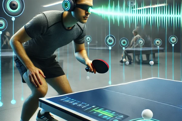 high tech table tennis match